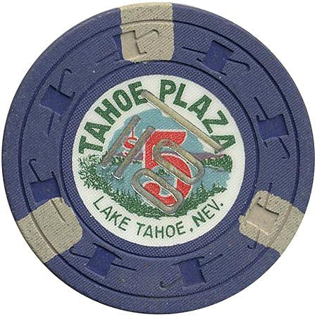 Tahoe Plaza Casino Lake Tahoe Nevada $5 Cancelled Chip 1950s