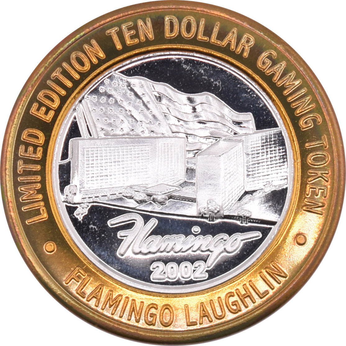 Flamingo Casino Laughlin Nevada $10 Silver Strike .999 Fine Silver 2002