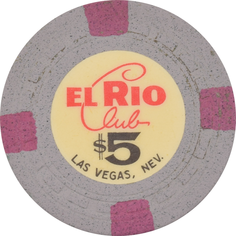 El Rio Club Casino Las Vegas Nevada $5 Chip 1962