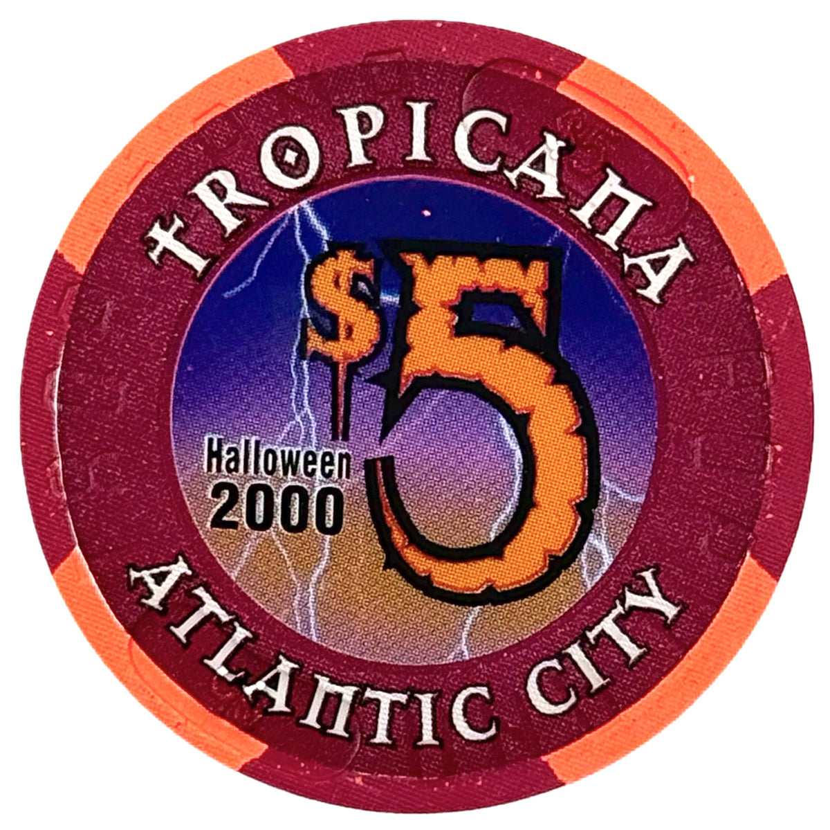 Tropicana Casino Atlantic City NJ $5 Halloween Chip 2000