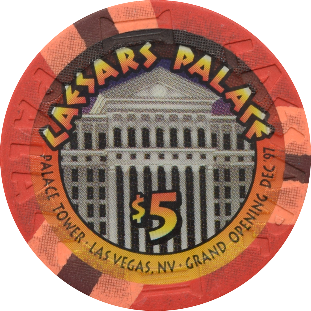 Caesars Palace Casino Las Vegas Nevada $5 Atlantis / Palace Tower Chip 1997