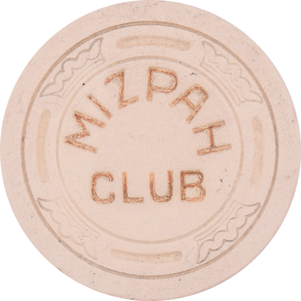 Mizpah Hotel Casino Tonopah Nevada White Roulette Chip 1945