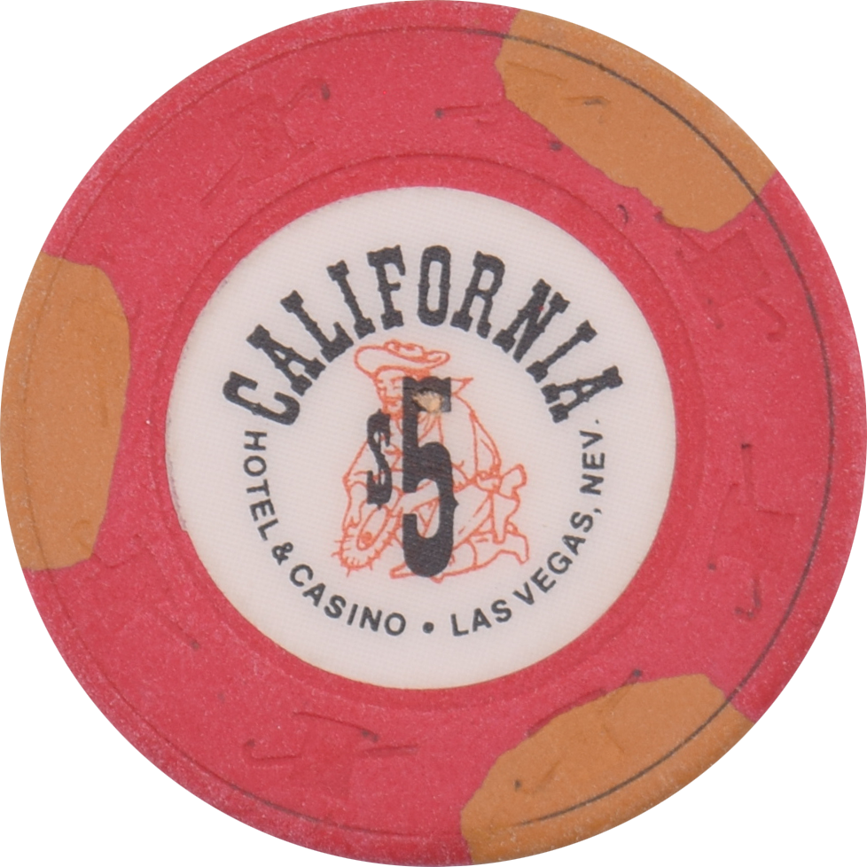 California Hotel Casino Las Vegas Nevada $5 Chip 1970s