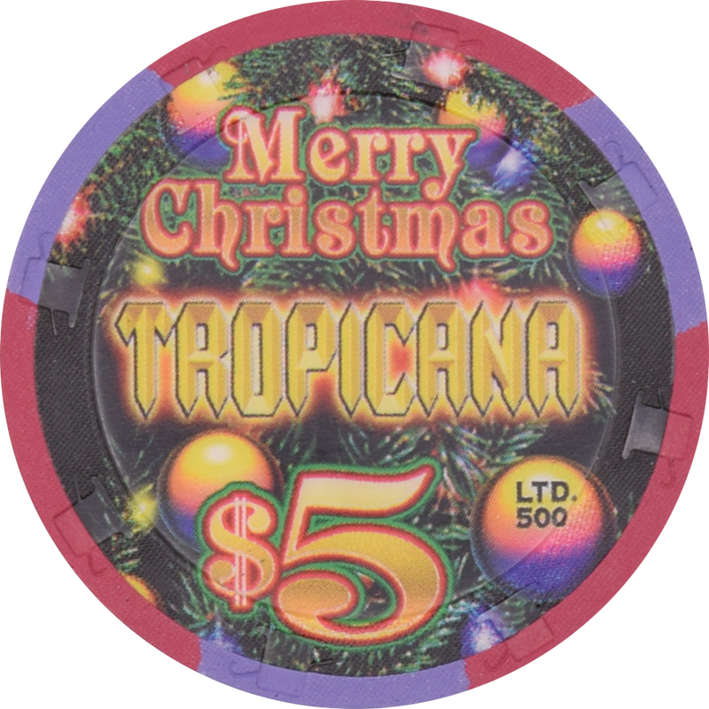 Tropicana Casino Las Vegas Nevada $5 Christmas Chip 2003