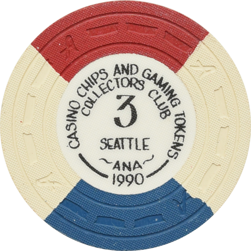Casino Chips and Gaming Tokens Collectors Club Seattle 1990 Chip
