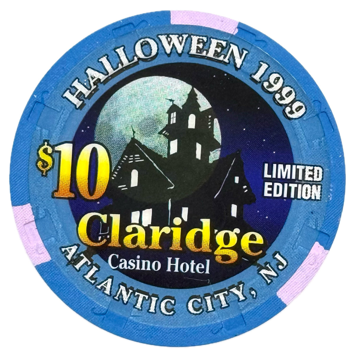 Claridge Casino Atlantic City NJ $10 Halloween Chip 1999