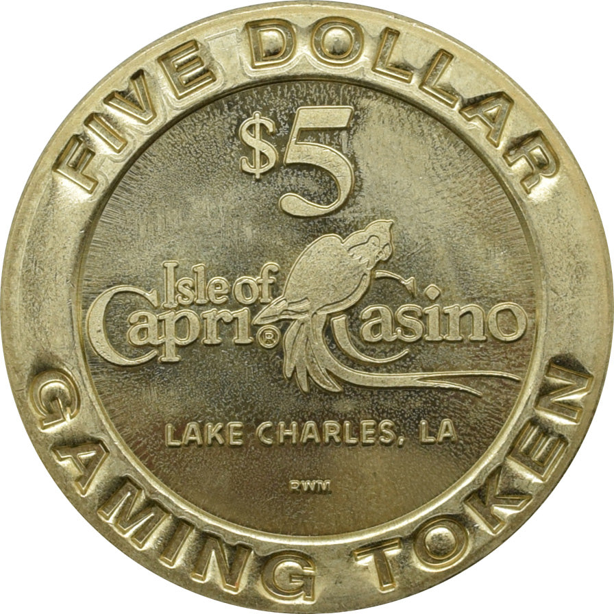 Isle of Capri Casino Lake Charles Louisiana $5 Token