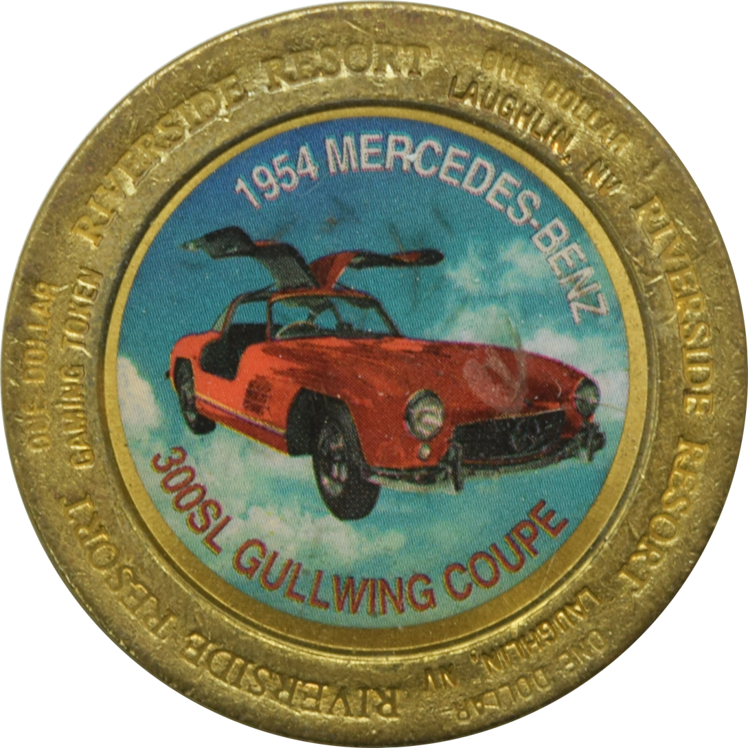 Riverside Hotel / Casino Reno Nevada $1 1954 Mercedes Benz Gullwing Token 1996