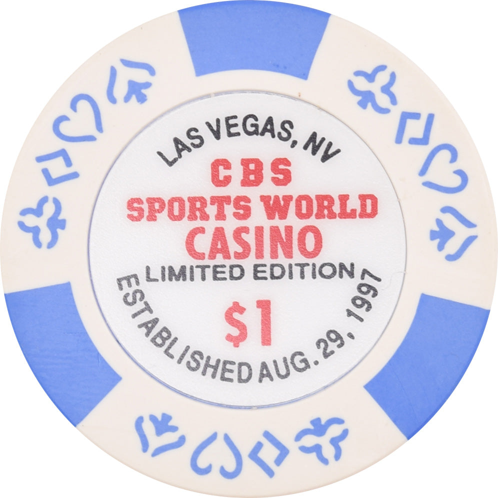 CBS Sports World Casino Las Vegas Nevada $1 Grand Opening Chip 1998
