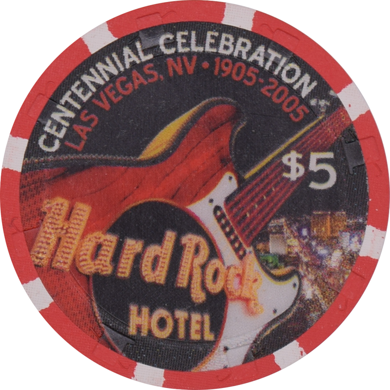 Hard Rock Casino Las Vegas Nevada $5 Las Vegas Centennial Chip 2005