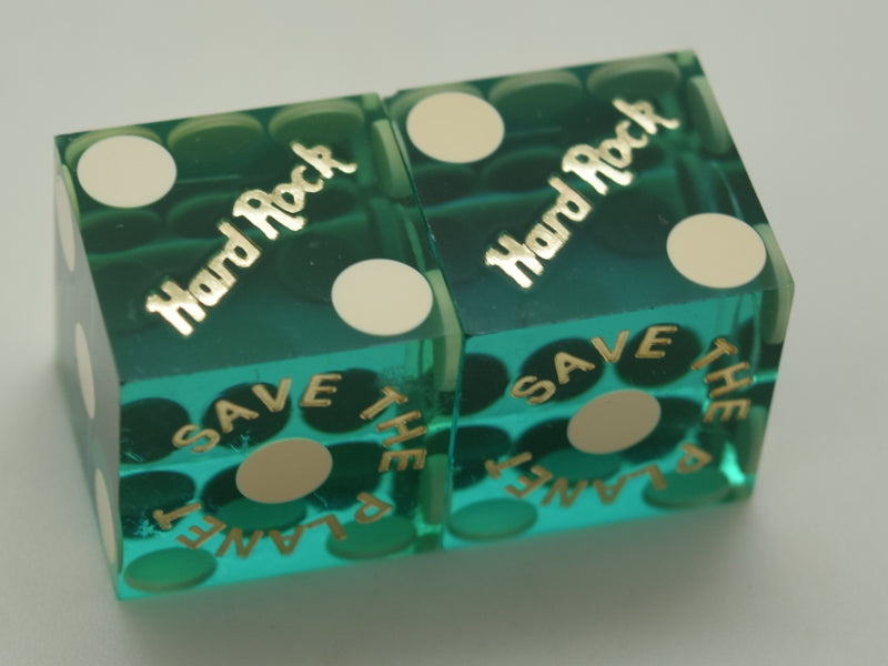 Hard Rock Used Green Casino Dice Las Vegas Nevada 1990's