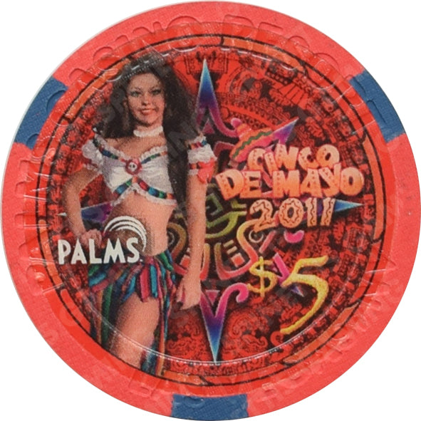 Palms Playboy Club Casino Las Vegas Nevada $5 Cinco De Mayo Chip 2011