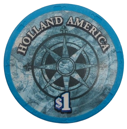 Holland America Cruise Line $1 Casino Chip M.S. Eurodam Ship