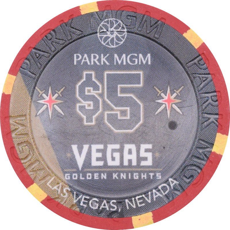 Park MGM Casino Las Vegas Nevada $5 Golden Knights Chip 2019