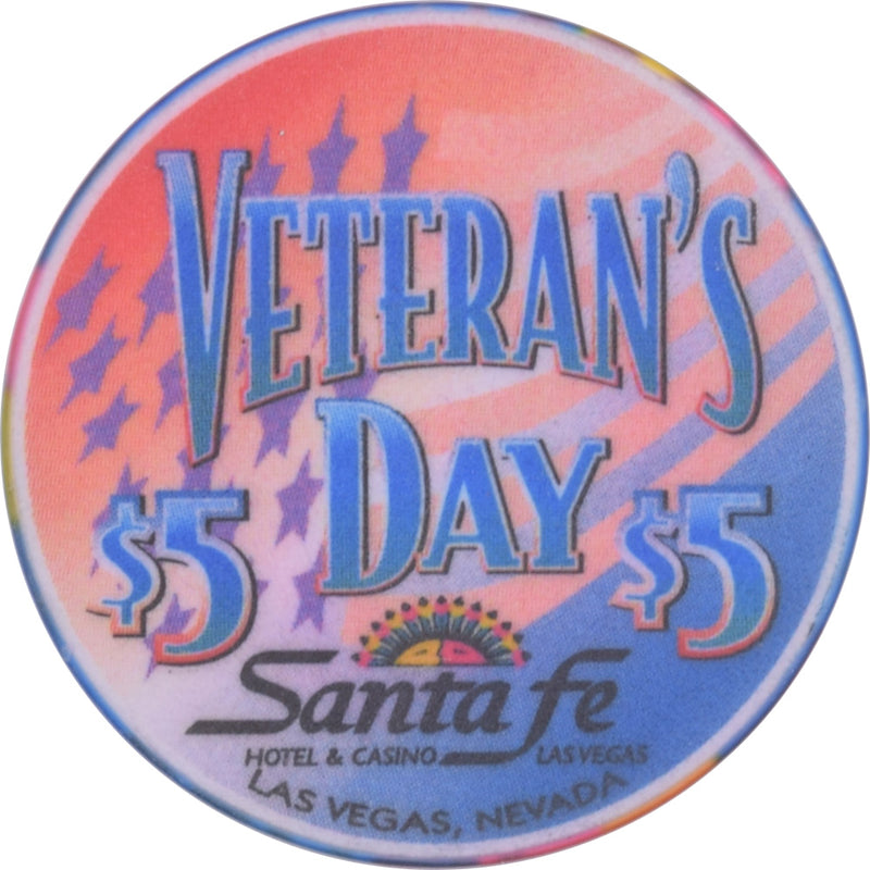 Santa Fe Casino Las Vegas Nevada $5 Veteran's Day Chip 1998