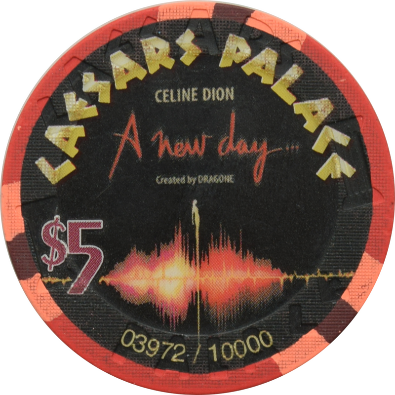 Caesars Palace Casino Las Vegas Nevada $5 Celine Dion Hair on Face Chip 2003