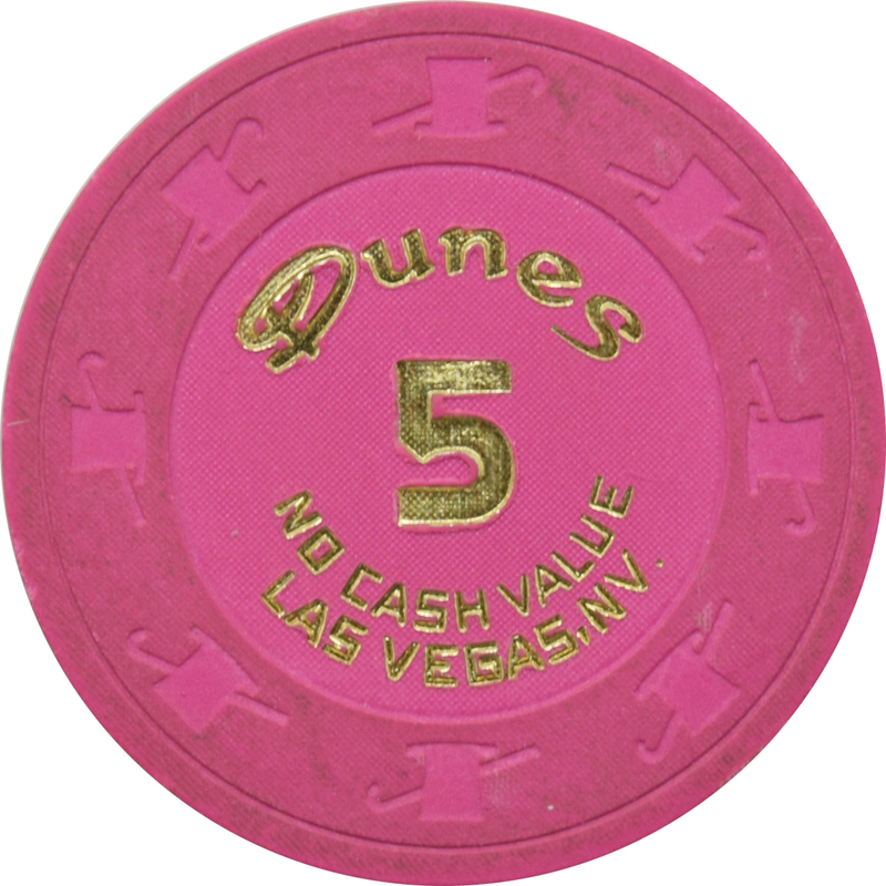 Dunes Casino Las Vegas Nevada $5 Fuschia NCV Chip 1980s