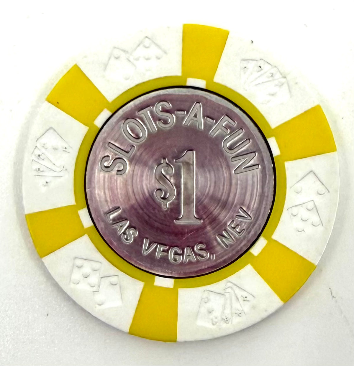 Slots A Fun Casino Las Vegas NV $1 Coin Inlay Chip 1975