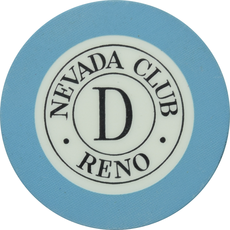 Nevada Club Casino Reno Nevada Blue Roulette D Chip 1950s