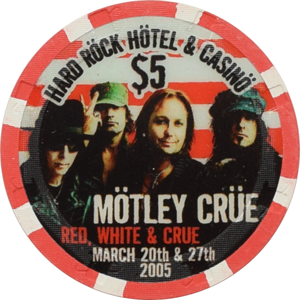 Hard Rock Casino Las Vegas Nevada $5 Motley Crue Chip 2005