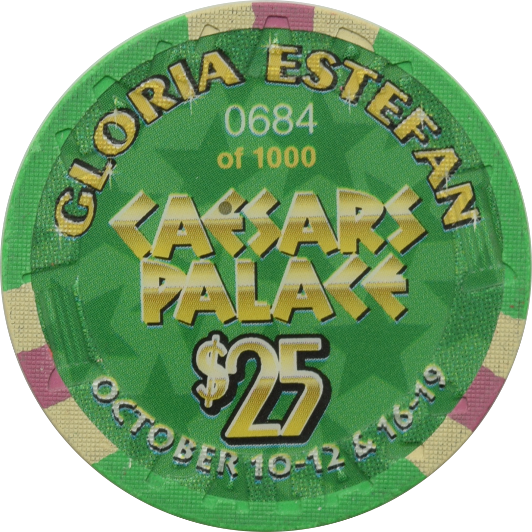 Caesars Palace Casino Las Vegas Nevada $25 Gloria Estefan Flower Chip 2003