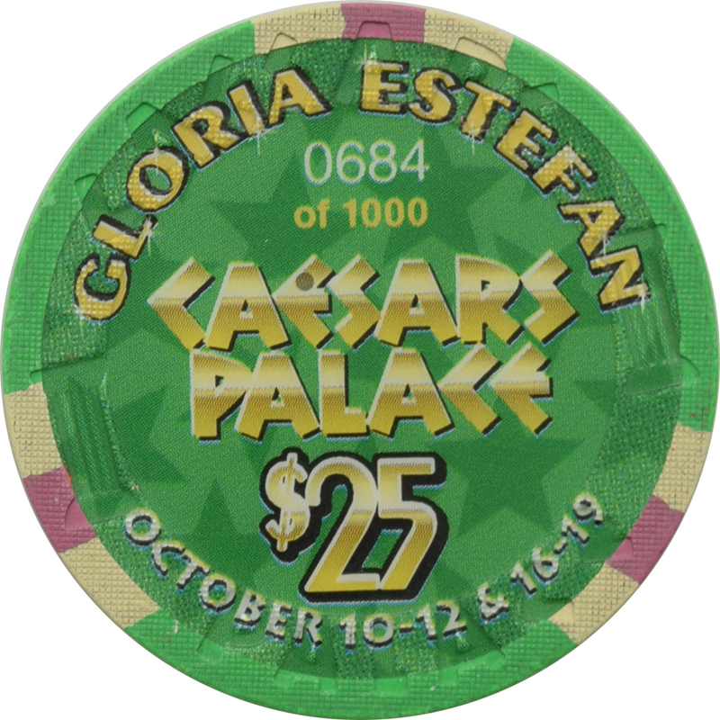 Caesars Palace Casino Las Vegas Nevada $25 Gloria Estefan Flower Chip 2003