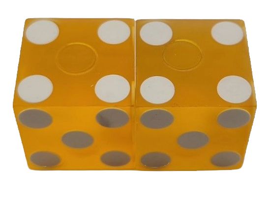 Horseshoe Casino Las Vegas Nevada Pair of Yellow Dice