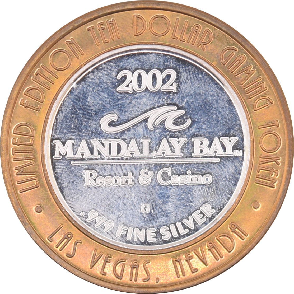 Mandalay Bay Casino Las Vegas Nevada "Elephant Temple" $10 Silver Strike .999 Fine Silver 2002