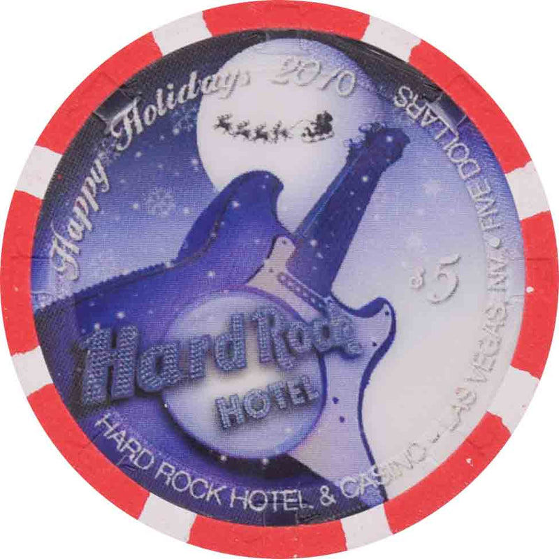 Hard Rock Casino Las Vegas Nevada $5 Christmas Chip 2010