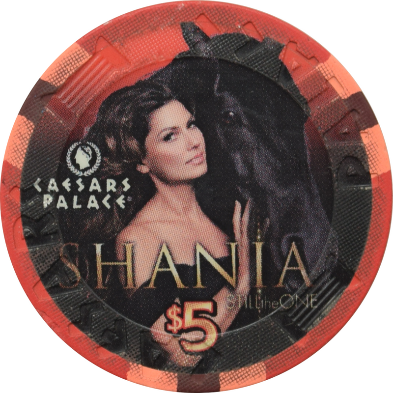 Caesars Palace Casino Las Vegas Nevada $5 Shania Twain with Horse Chip 2012