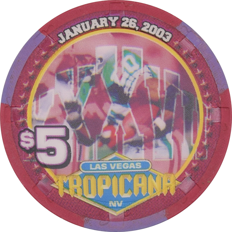 Tropicana Casino Las Vegas Nevada $5 Football XXXVII Chip 2003