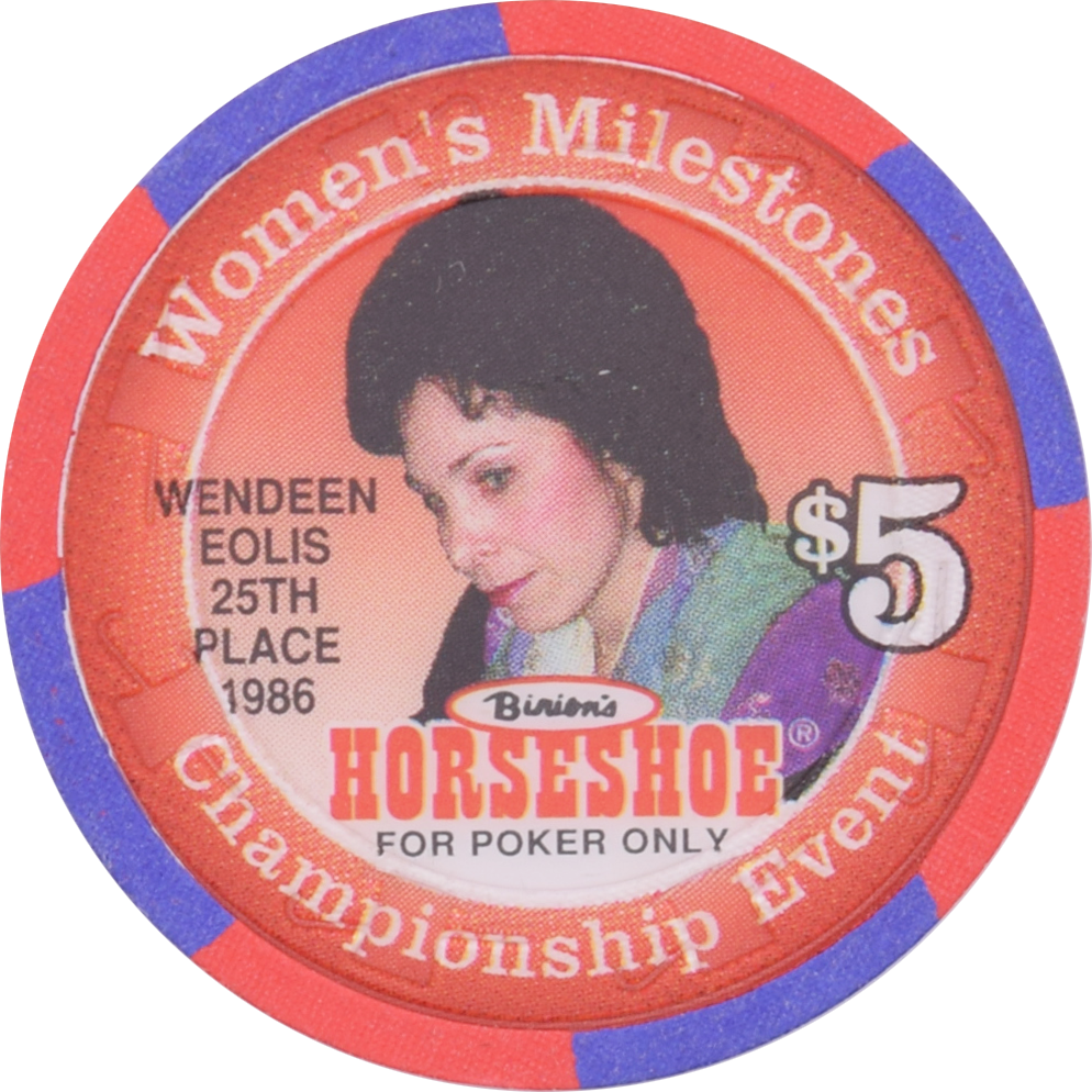 Horseshoe Club (Binion's) Casino Las Vegas Nevada $5 Wendeen Eolis Chip 1996