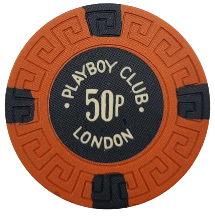 Playboy Club Casino London England 50P Pence Chip
