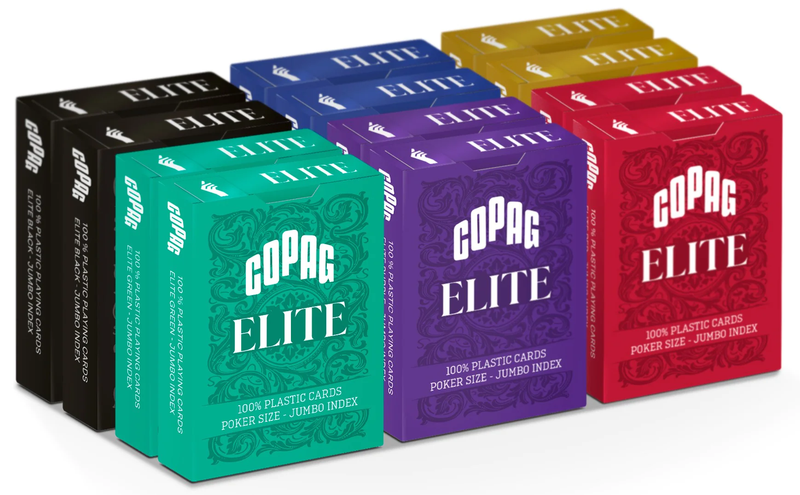 Copag Elite 100% Plastic Playing Cards - Poker Size Jumbo Index 12 Pack