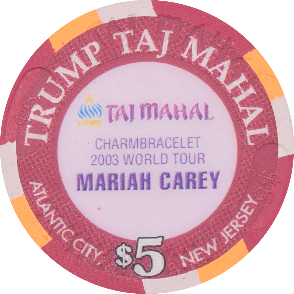 Trump Taj Mahal Casino Atlantic City New Jersey $5 Mariah Carey Chip 2003