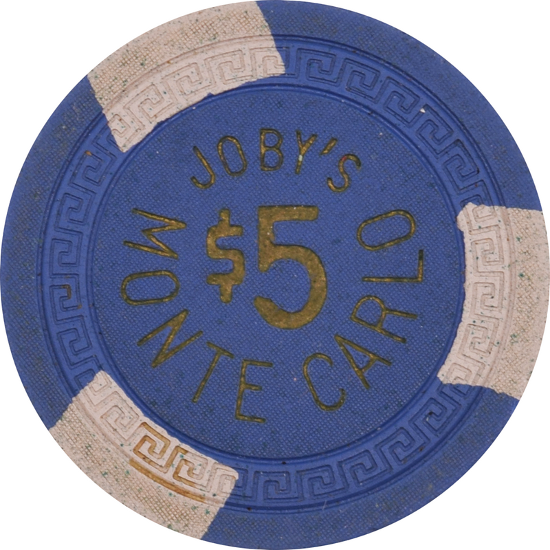 Joby's Monte Carlo Casino Crystal Bay Nevada $5 Chip 1960