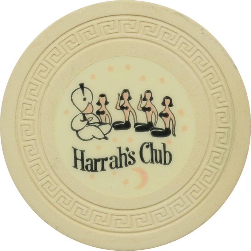 Harrah's Casino Reno & Lake Tahoe Nevada Cream Cream Inlay Roulette Chip 1956