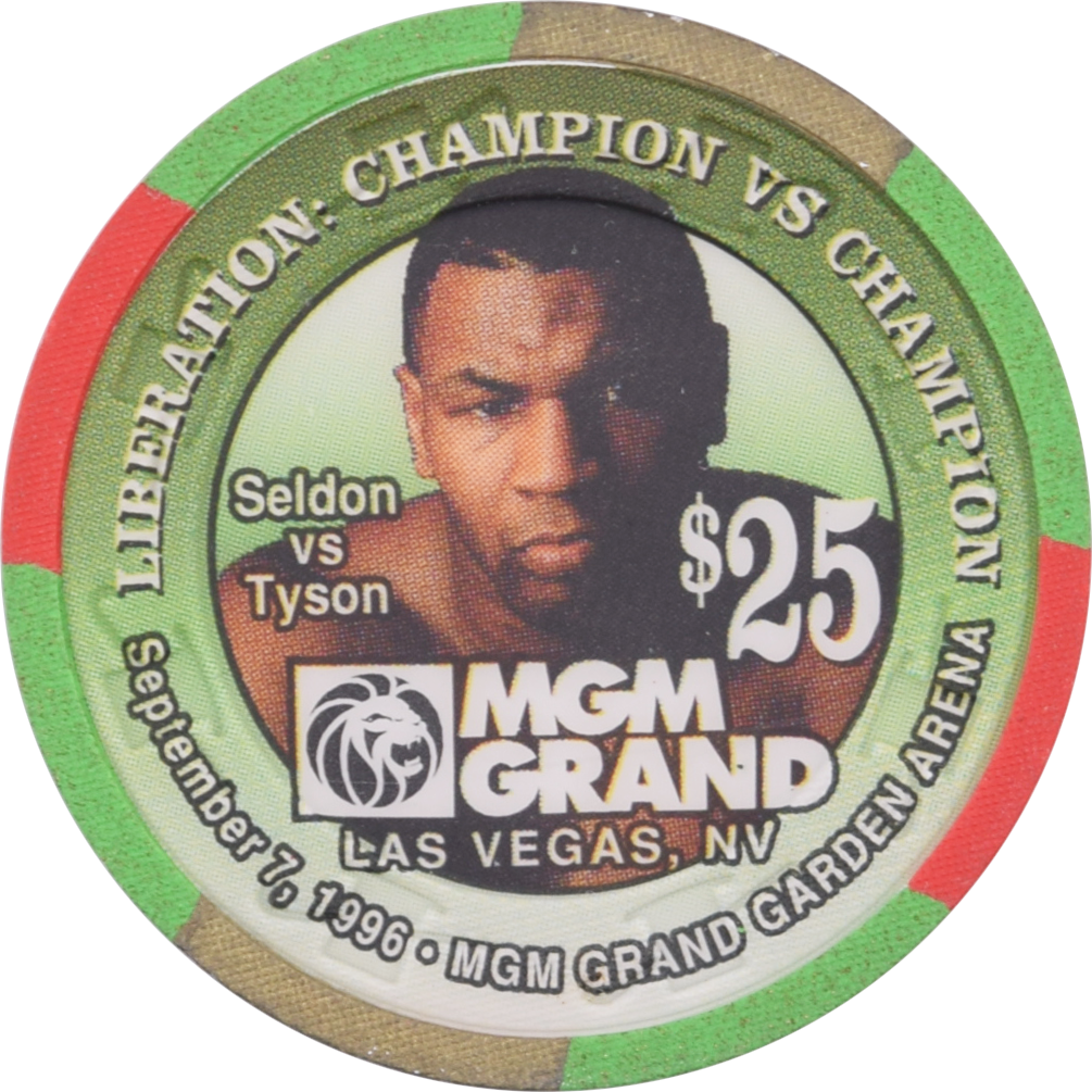 MGM Grand Casino Las Vegas Nevada $25 Seldon vs Tyson Fight Chip 1996