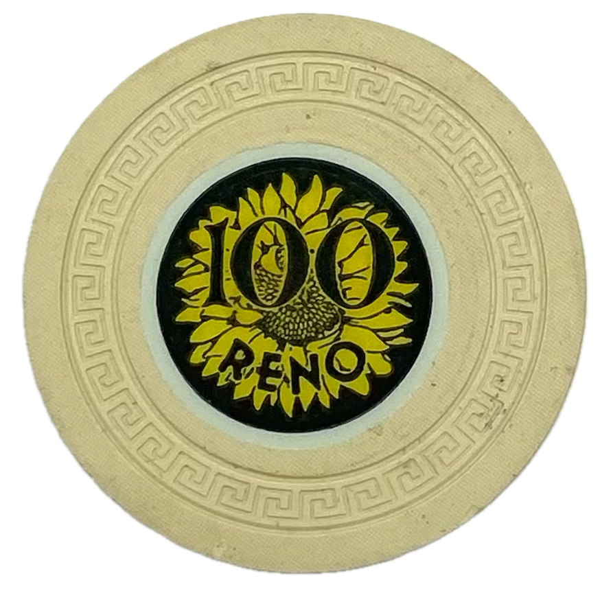Sunflower Casino Reno NV $100 Chip 1949