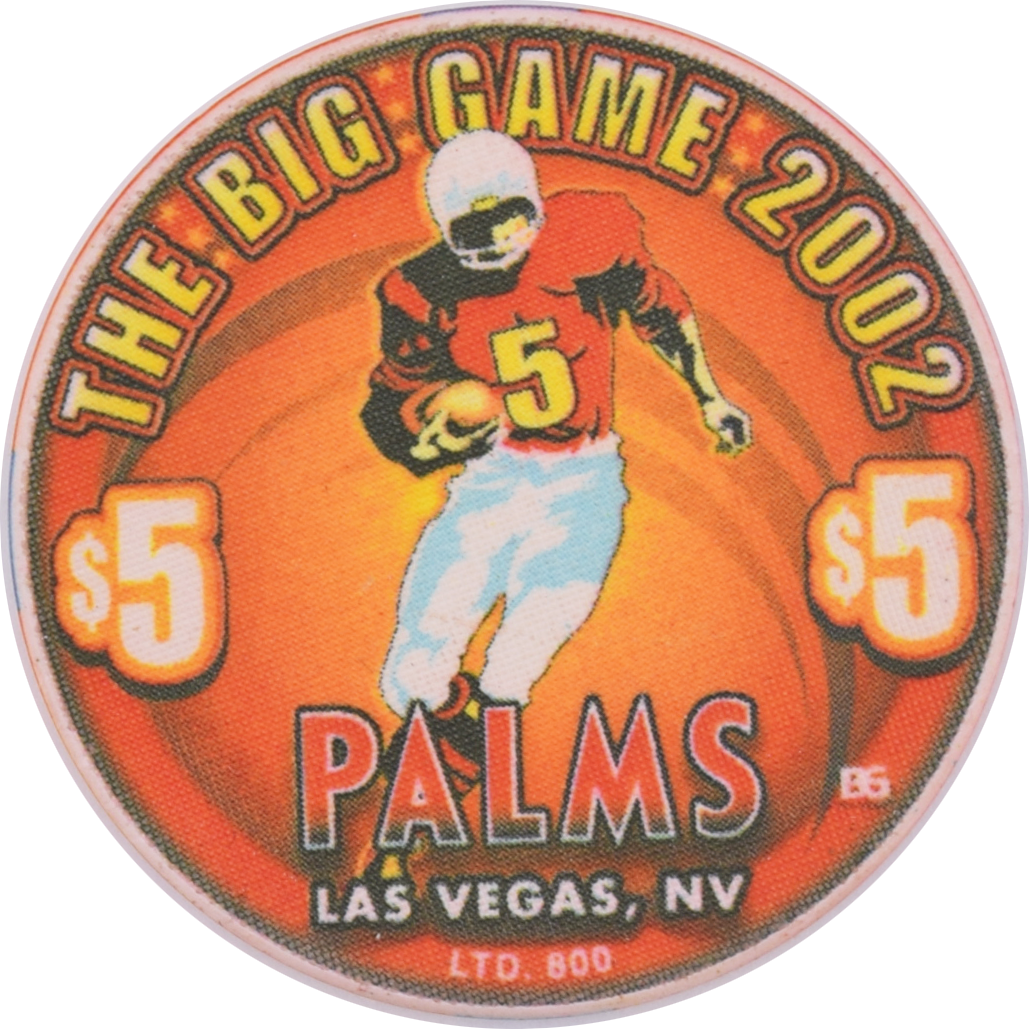 Palms Casino Las Vegas Nevada $5 The Big Game Chip 2002