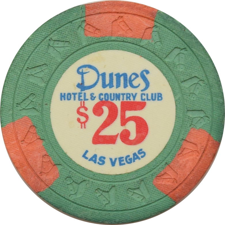 Dunes Casino Las Vegas Nevada $25 Dig Chip 1980