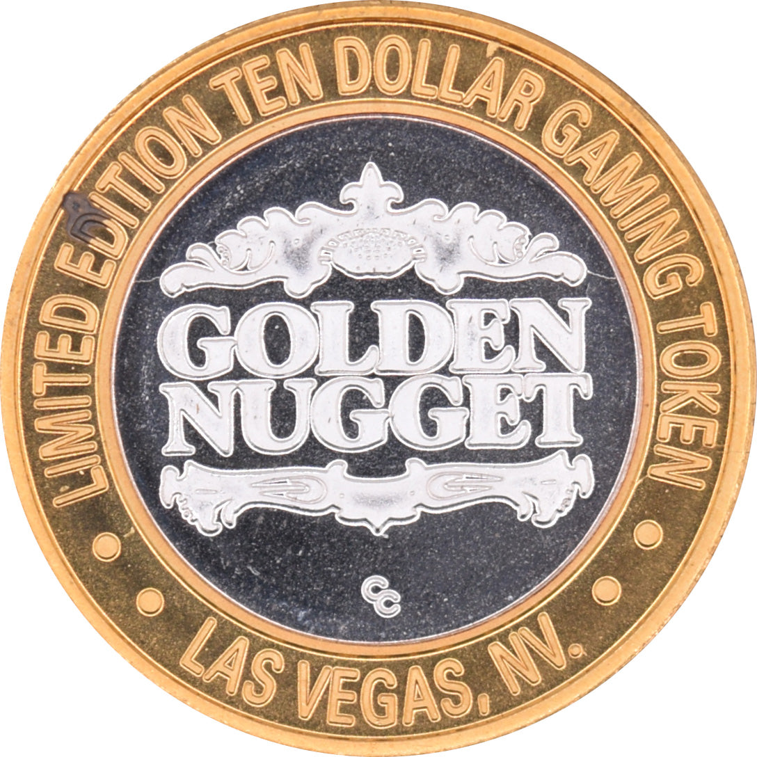 Golden Nugget Casino "GN Logo" $10 Silver Strike .999 Fine Silver 1994