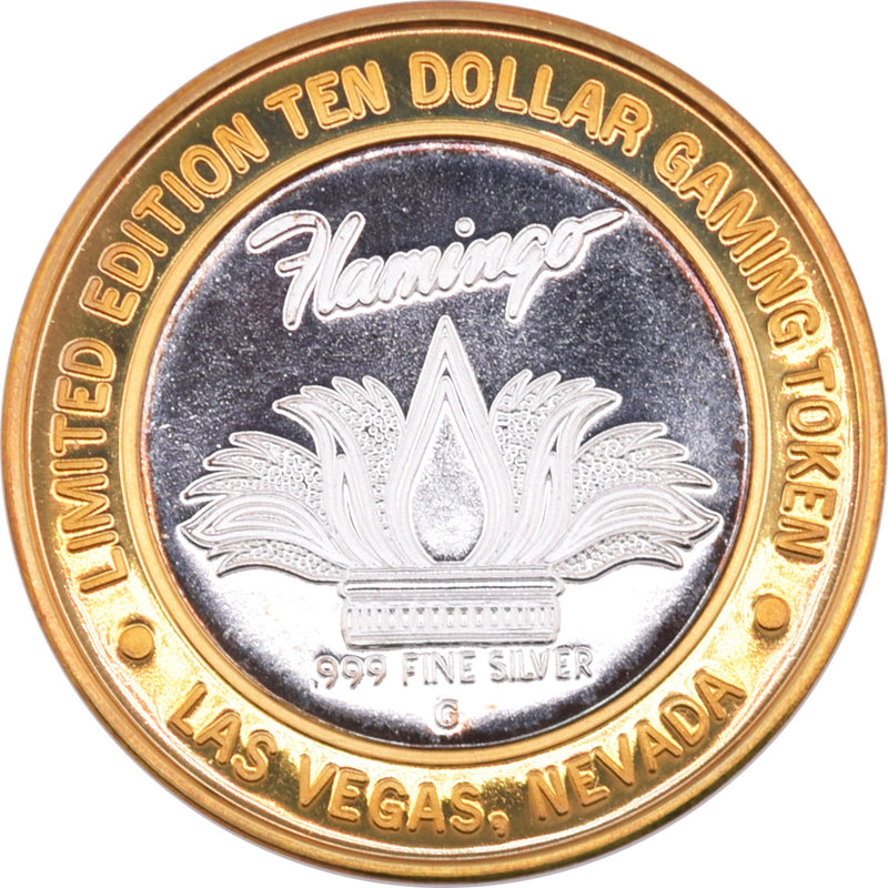 Flamingo Hilton Casino Las Vegas Nevada $10 Bugsy Siegel .999 Fine Silver Strike 1999