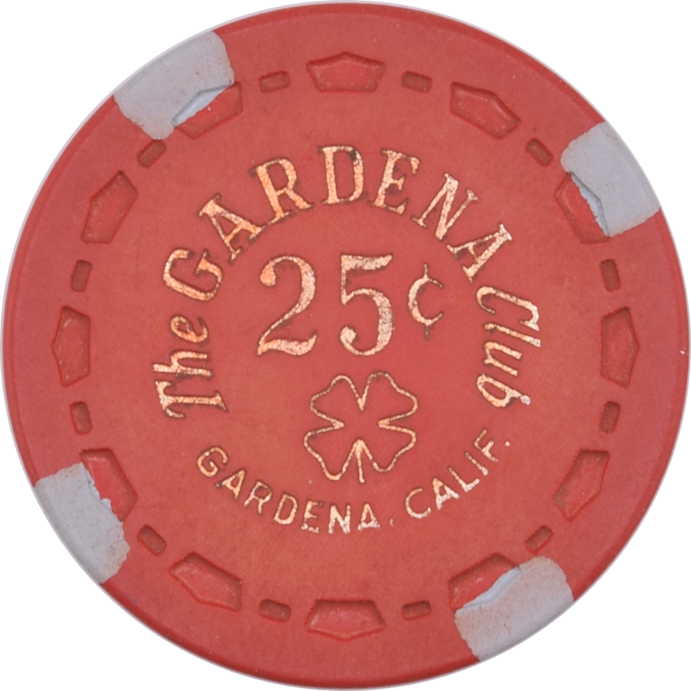 Gardena Club Casino Gardena California 25 Cent Chip