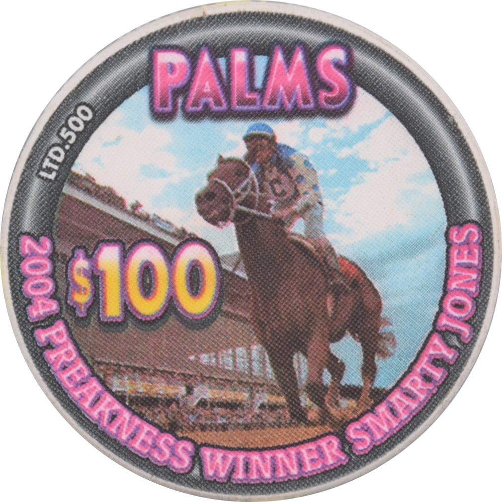 Palms Casino Las Vegas Nevada $100 Preakness Winner Smarty Jones Chip 2004