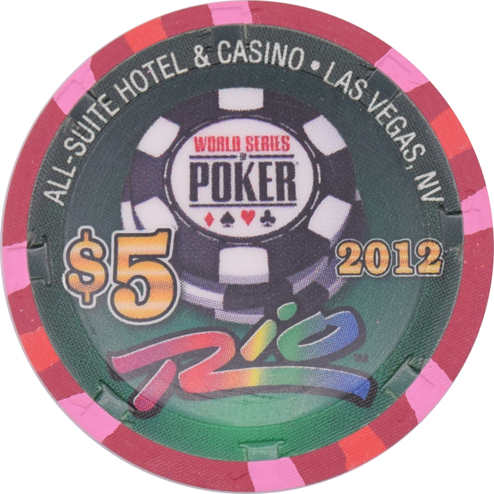 Rio Casino Las Vegas Nevada $5 WSOP 2012- Pair of Aces Chip 2012