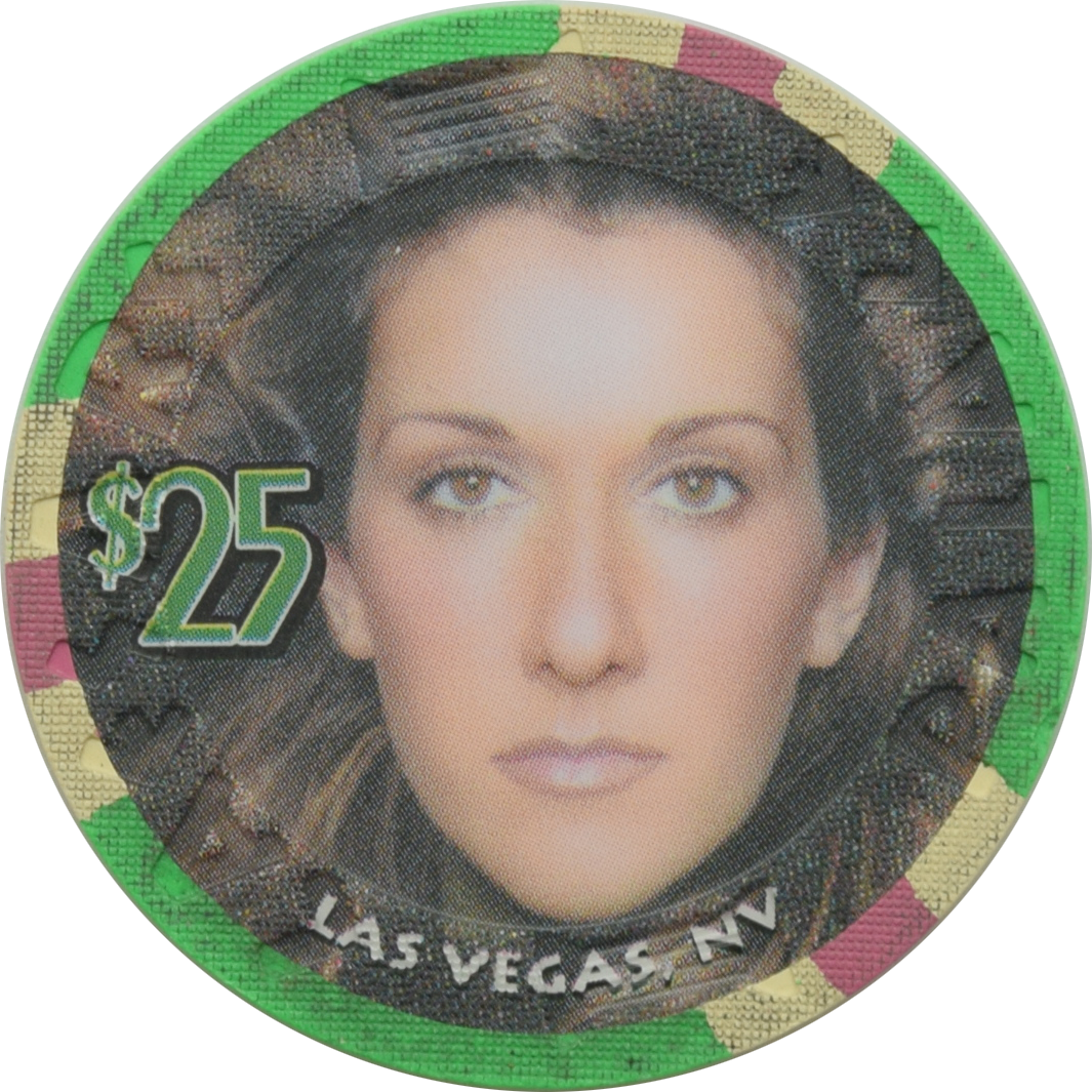 Caesars Palace Casino Las Vegas Nevada $25 Celine Dion Straight Face Chip 2003