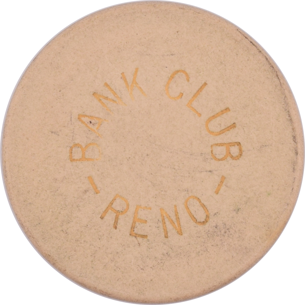 Golden Bank Club / Bank Club Casino Reno Nevada White Plain Chip 1930s