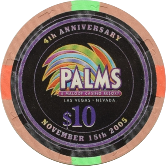 Palms Playboy Club Casino Las Vegas Nevada $10 4th Anniversary & Playboy Chip 2005