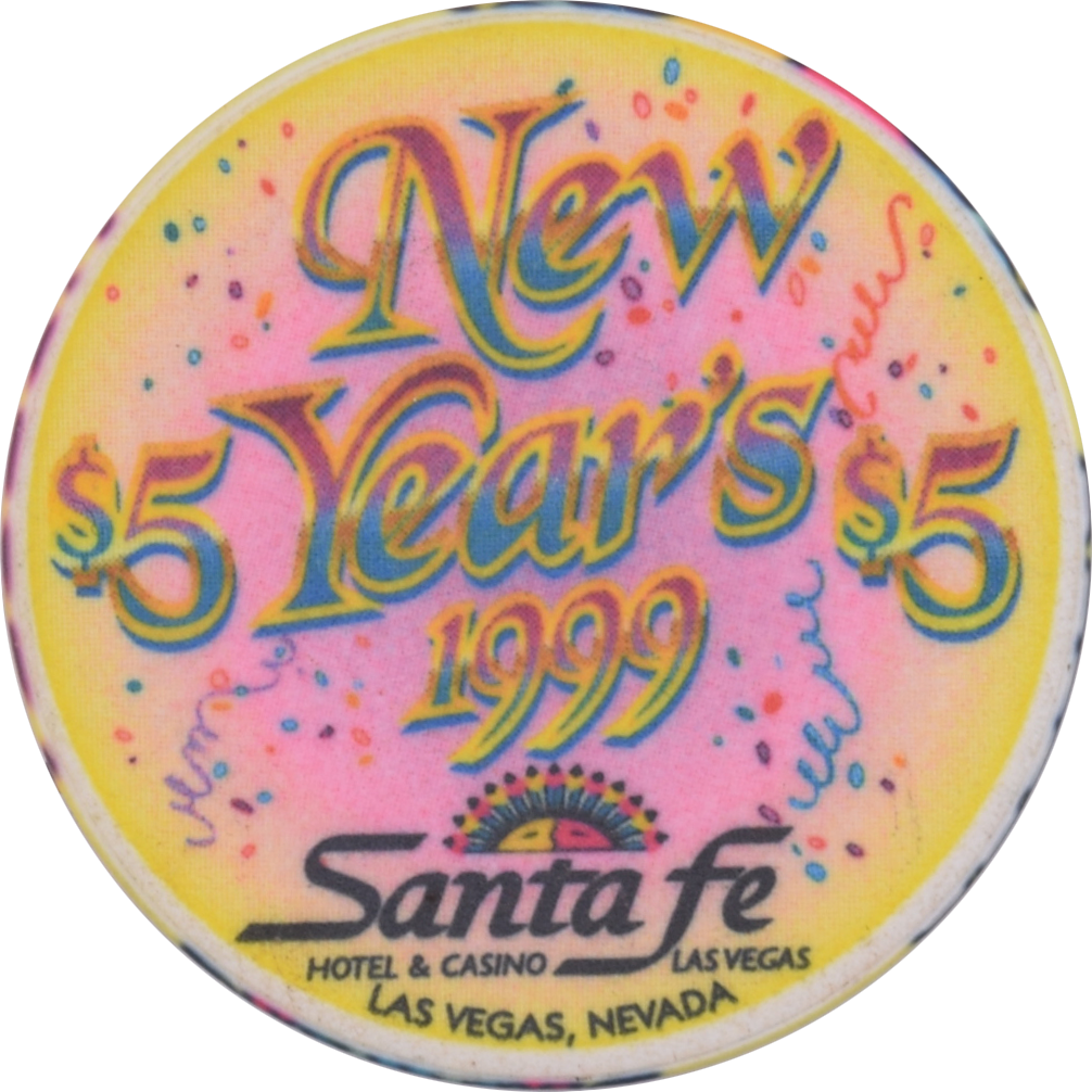 Santa Fe Casino Las Vegas Nevada $5 New Year's Chip 1999